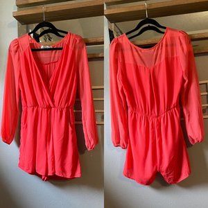 Whimsy Clothing Long Sleeve Pink Romper